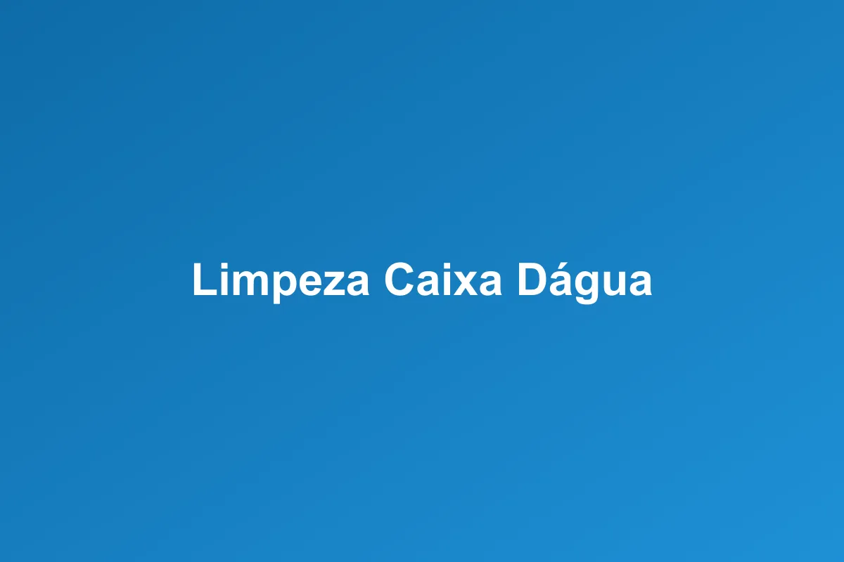 Limpeza de caixa d'água em São Paulo